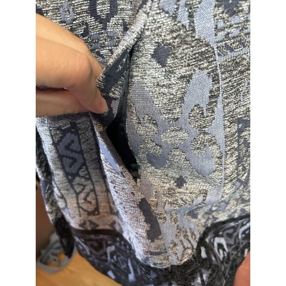 Susan Graver Artisan Jacket 26W Black Velvet Geometric Snap Button Art NWOT - Picture 6 of 12